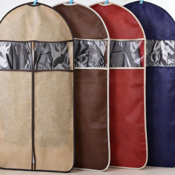 Premium Embossed Clothing Storage Bags (Coffee) | Suit Dedicated, Travel and Wardrobe Dual Use