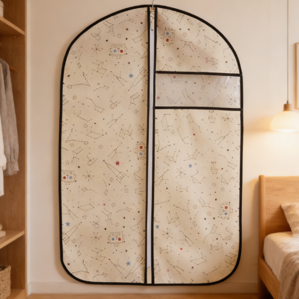 15-Piece Non-woven Fabric Garment Storage Bag Set | 5 bags in various colors (large, medium, and small), with zippered transparent window, travel dustproof