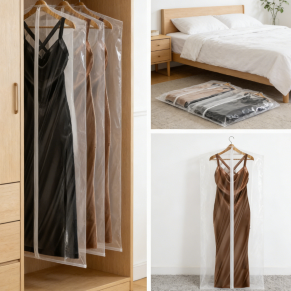 50-pack 71-cm Extra-Long PP Plastic Dry Cleaning Bags | Ideal for Jackets and Suits, Essential for Moving and Storage