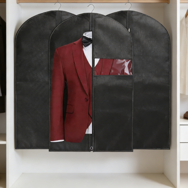 3-pack 40-cm Garment Dust Covers | Hanging storage for dresses and suits, space-saving wardrobe essential