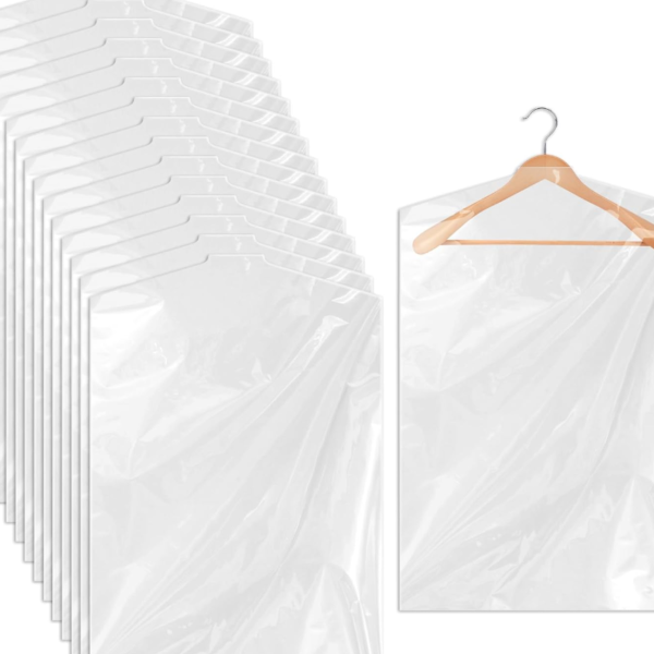30-Pack 35.5-cm PP Plastic Garment Bags | Jackets, Skirts, Dustproof and Transparent