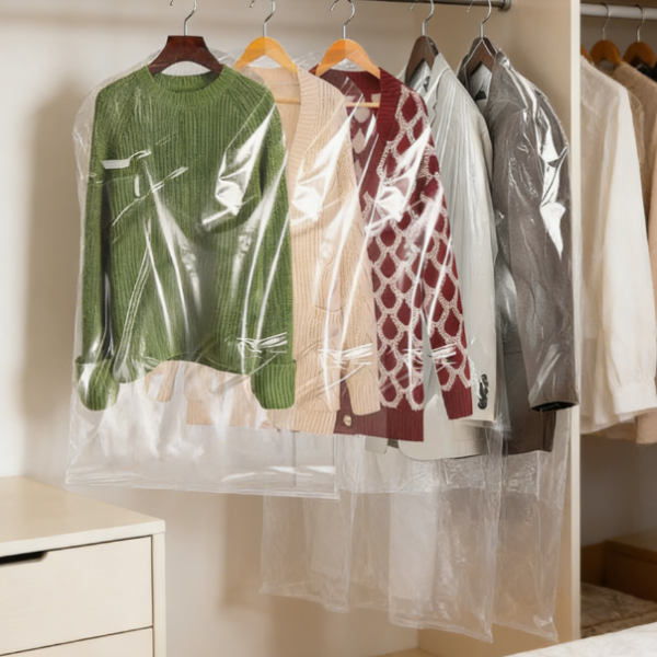 20-Pack PP Plastic Dry Cleaning Bags (35 cmes/60x90cm) | Dustproof Suit Covers, Wardrobe Storage