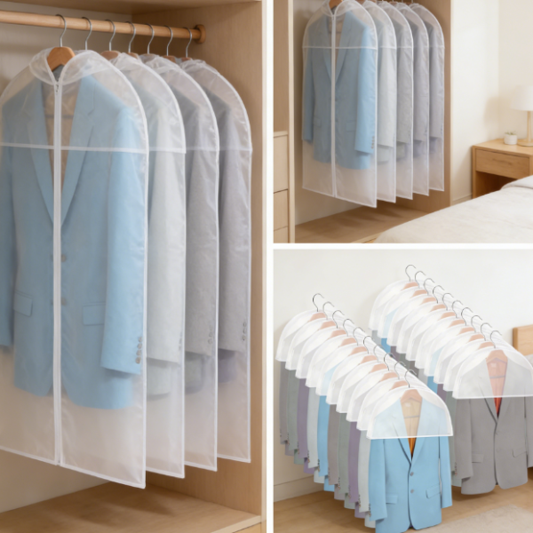 120-pack PP Plastic Dry Cleaning Bags (60x90cm) | Transparent and Dustproof, Suitable for Suit Jackets