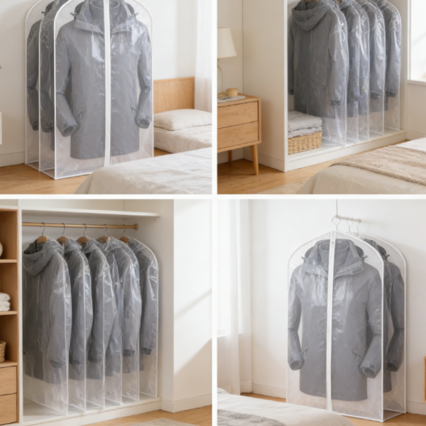 12-Pack Breathable PEVA PP Plastic Suit Bags (24x40 cmes) | Waterproof Dress Covers, Travel Storage