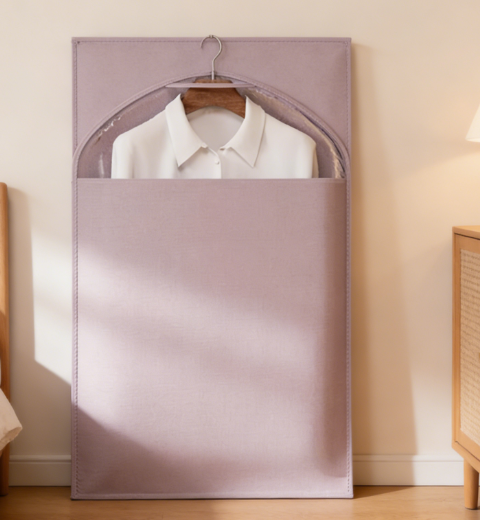 Breathable Purple Garment Bags for Hanging Clothes - Cotton Suit Covers for Jackets, Shirts & Silk Clothing